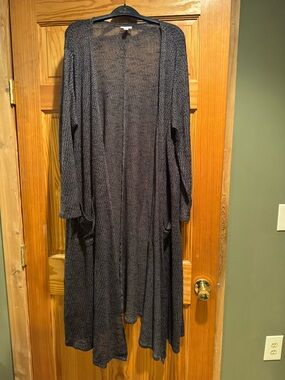 LuLaRoe Open-Front Long Knit Cardigan Sweater - Dark Gray Size XL